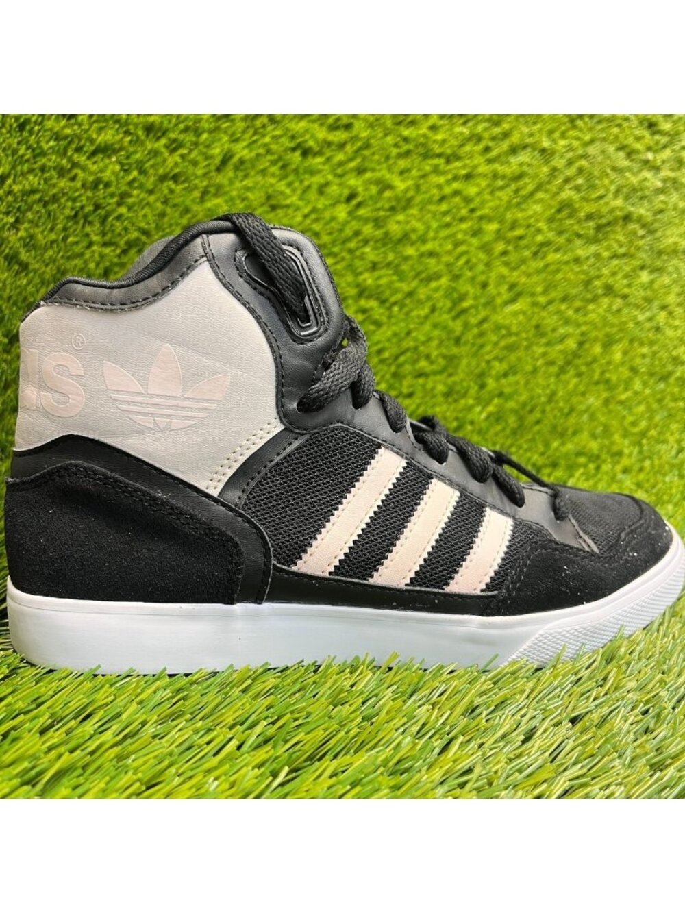 Adidas Originals Extaball Womens Size 6.5 Black Pink Athletic Shoes Sneakers